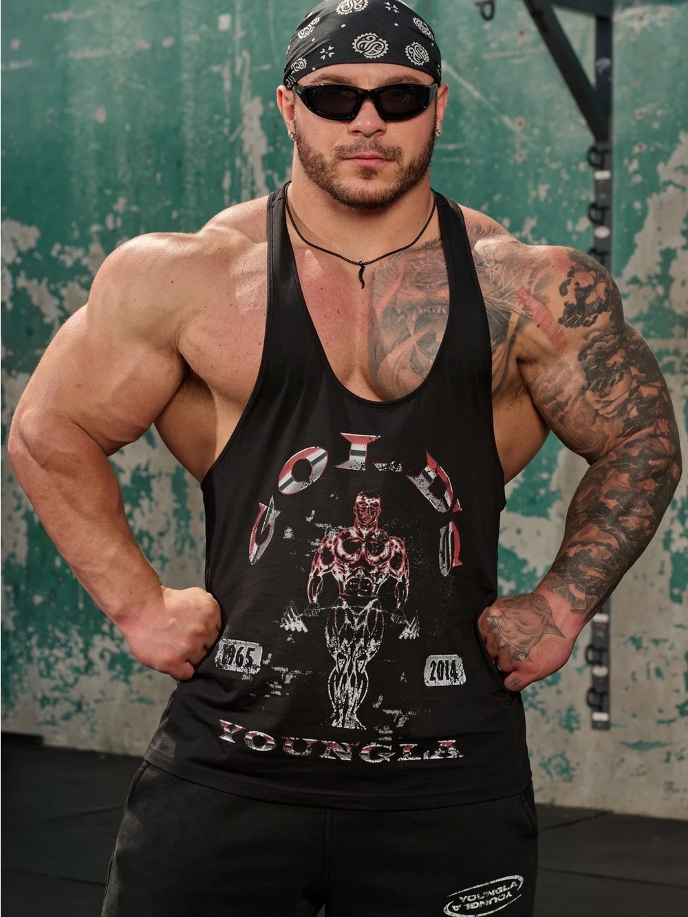 YoungLA Men's 3062 - GOLD'S GLITCH STRINGERS large